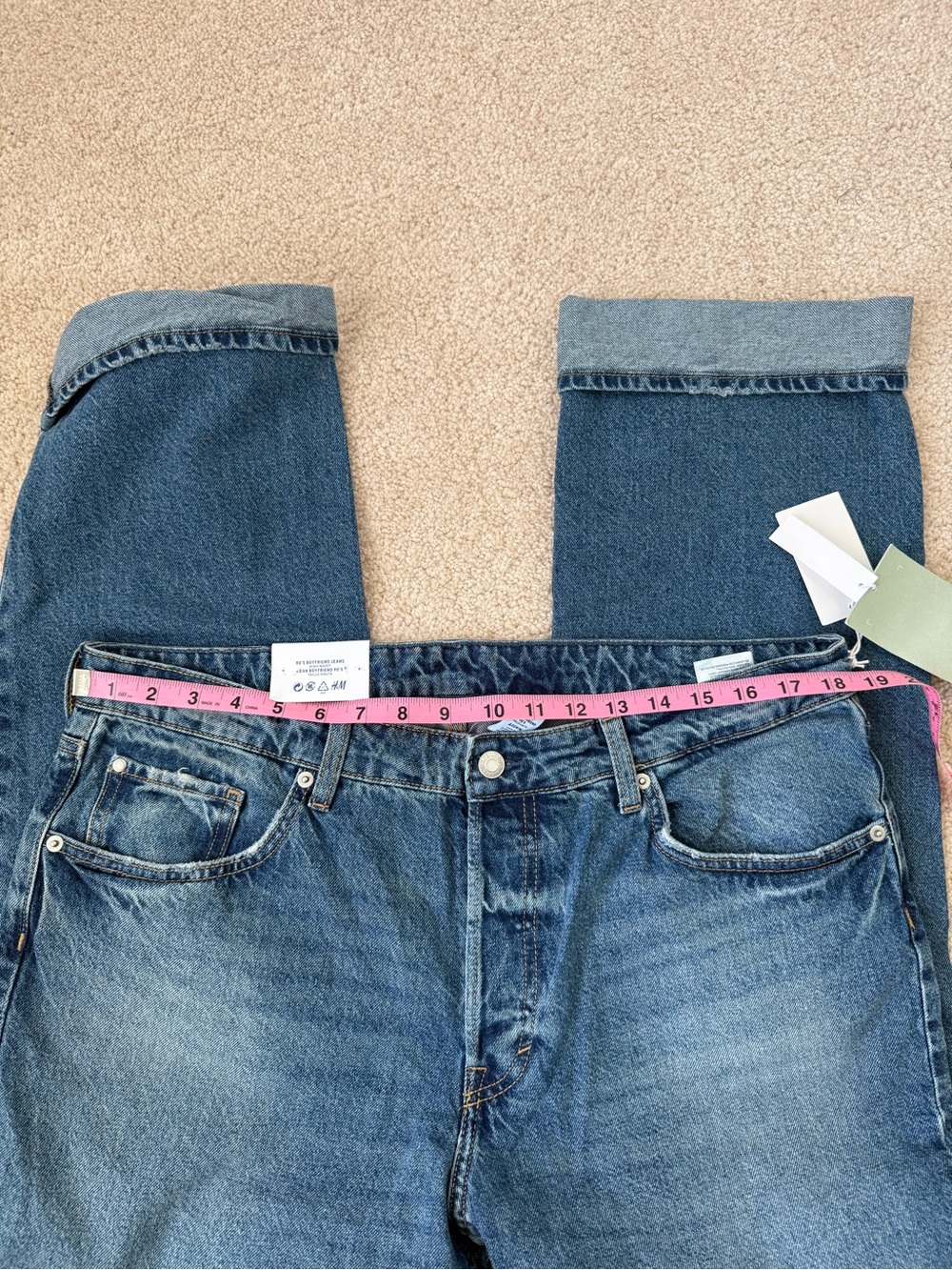 H&M Women's Faded Blue Boyfriend Jeans - Picture 7 of 10